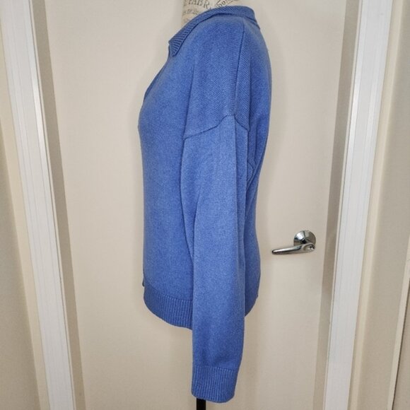 Zara blue knit polo sweater - Picture 3 of 6